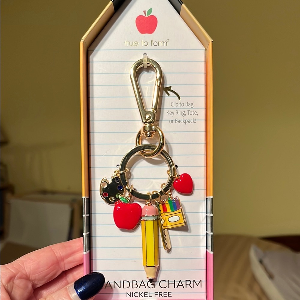 True to form Colorful Key Holder Bag Charm School Supplies Very Cute